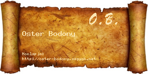 Oster Bodony névjegykártya